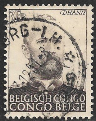 BELGIAN CONGO 1951 3fr BARON DHANIS Portrait Issue Sc 262 VFU