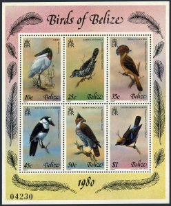 Belize 500 af-501 ab,MNH. Birds 1980.Jabiru,Antshrike,Flycatcher,Puff-bird,Eagle