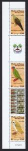 Wallis and Futuna Birds strip of 3v with labels and Control Number SG#790-792