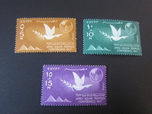 Egypt 1957 Sc 410-12 set MH