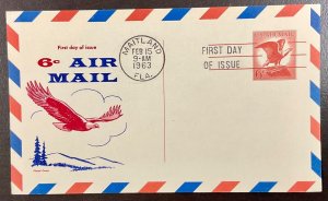 UXC4 Fluegel cachet Airmail 6 c Bald Eagle FDC 1963