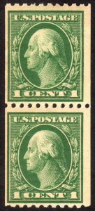 1914, US 1c, Washington, MH, pair, Sc 441