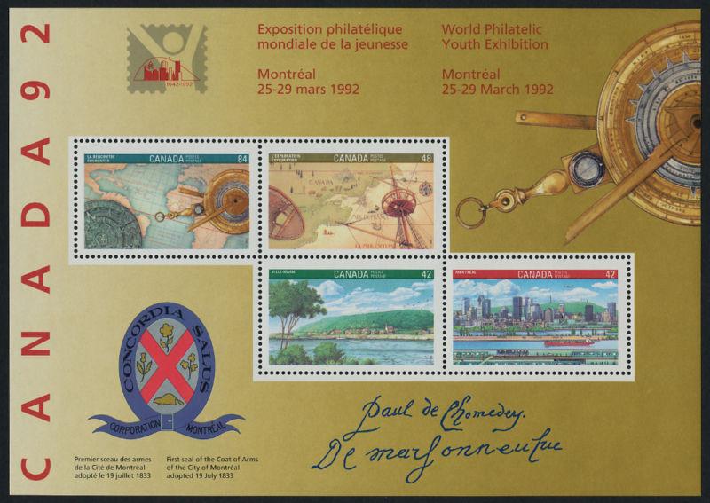 Canada 1407ai MNH Map, Architecture, Train, Boat, Seal