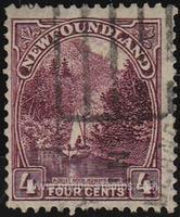 Newfoundland #134 Used - 1923 4c.  - Boats and Ships, Rivers