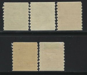 CANADA - #263-#267 - KING GEORGE VI WAR ISSUE COIL MINT SET