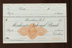 RN-D1 Variety Revenue Stamped Paper Check w/Stub TURNER SAMPLE TYPE D (RN-D1 A1)