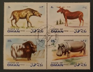 Oman, 1972, African Animals 4-block