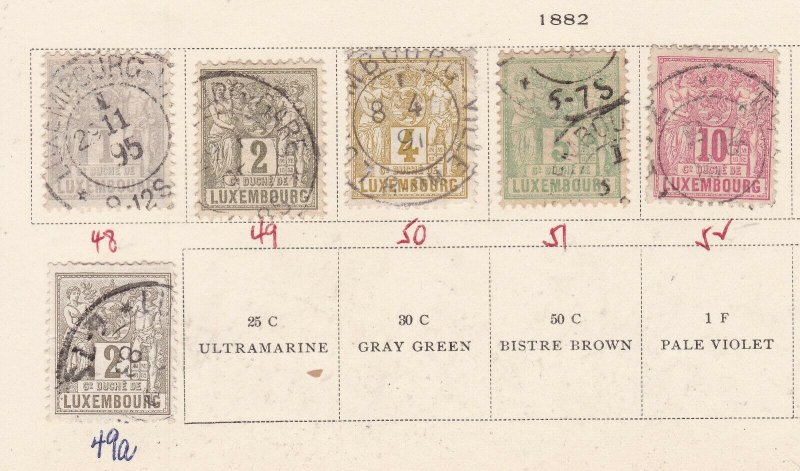 LUXEMBOURG ^^^^^1882  used   CLASSICS on page $$@ lar 2639lux