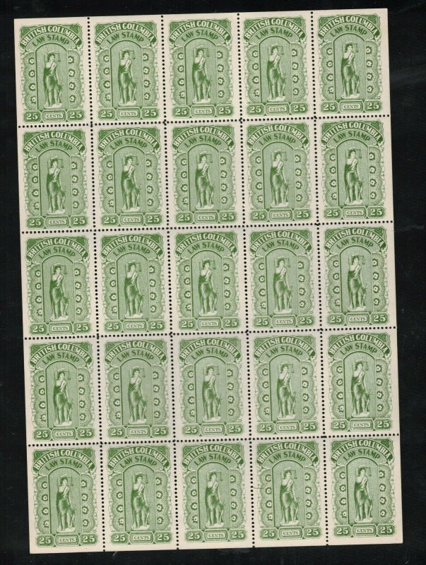 Van Dam #BCL23 Very Fine Never Hinged Full Pane Of 25 With Examples Of #BCL23d