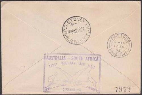 MAURITIUS 1952 Qantas first flight to South Africa .........................W532 