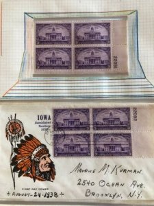 United States 838 First Day Cover and Plate Block (OGNH)