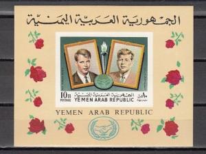 Yemen Arab Rep., Mi cat. 849, BL86 B. Human Rights, Pres. Kennedy on s/sheet.