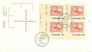 Canada Beaver FDC with Plate Block