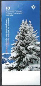 Canada #3084a P Women in Winter Sports (2018). Booklet of 10 stamps. MNH.