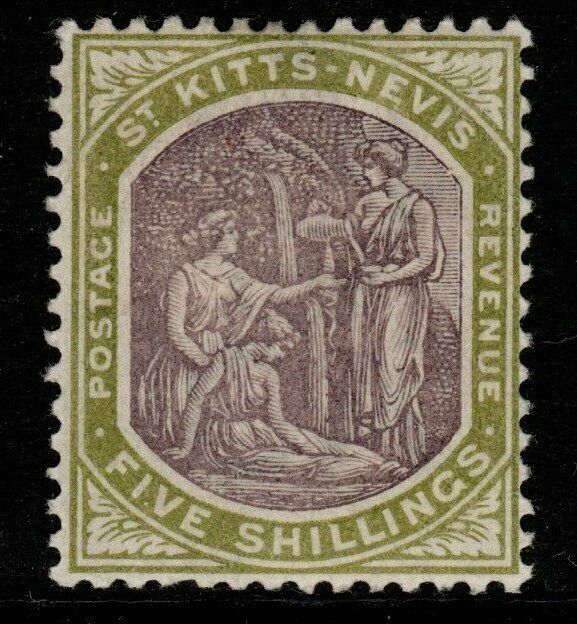 ST.KITTS-NEVIS SG10 1903 5/= DULL PURPLE & SAGE-GREEN MTD MINT