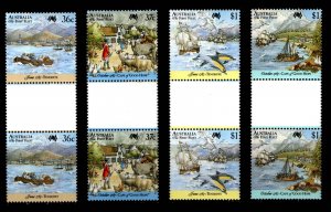 AUSTRALIA - 1987 BICENTENARY OF AUSTRALIAN SETTLEMENT- 4V GUTTER PAIR MINT NH