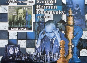 Guinea Bissau 2011 CHESS Samuel Herman Reshewsky s/s Imperforated Mint (NH)