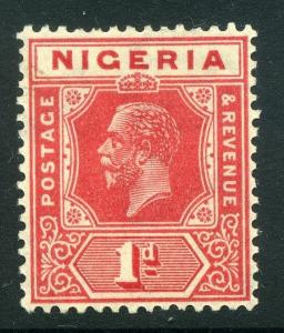 NIGERIA;  1921 early GV Mult. Script issue Mint hinged 1d. value