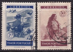 Timor 1950 Sc 256-7 set used