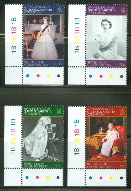 BRITISH INDIAN OCEAN TERRITORY  2013 60th CORONATION OF QUEEN ELIZABETH II SET 