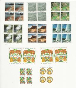 New Zealand Postage Stamp, #1155-60, 1164-69 Mint NH Blocks, JFZ