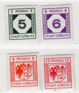 GERMANY SOVIET OCCUPATION ZONE 1945 LOCAL ISSUE GÖRLITZ 9-12 PERFECT MNH