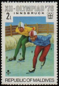 Maldive Islands 614 - Mint-H - 2L Olympics / Speed Skating (1976)