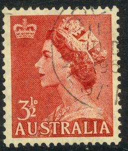 AUSTRALIA 1953-54 3 1/2d QE2 Portrait Issue Sc 258 VFU