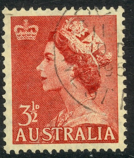 AUSTRALIA 1953-54 3 1/2d QE2 Portrait Issue Sc 258 VFU