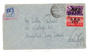 Democratic Lire 100 + complementary P.A. on envelope by air from Trieste