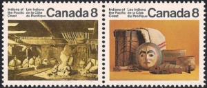 Canada #570-71 8 cent Pacific Indians, Pair mint OG NH XF