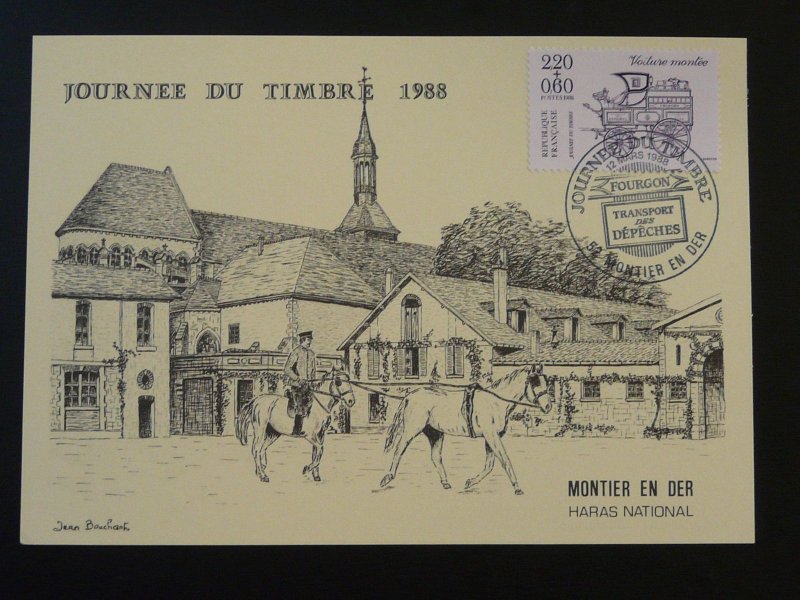 horse stamp day 1988 FDC card France