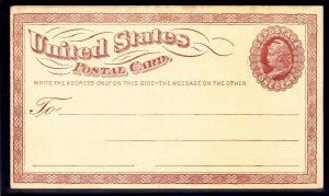 US UX1 MNH 1873 1¢ US Postal Card - Large USPOD Watermark Very Fresh Scv $375.00