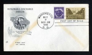 # 940 and # 934 First Day Cover unaddressed with Artcraft cachet 5-9-1946 - # 1