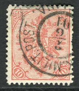 BOSNIA HERZEGOVINA;  1900 early Arms issue used 10h. value fair Postmark