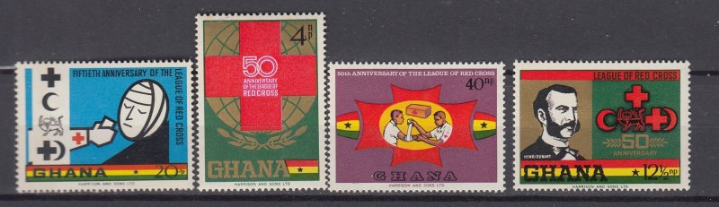 J39572 JL stamps, 1970 ghana set mh #378-81 designs
