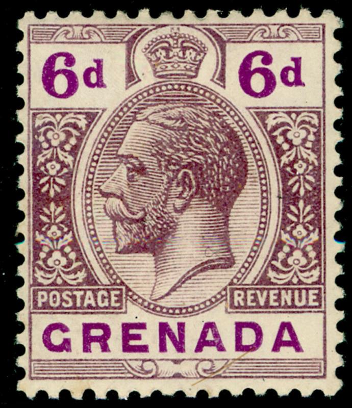 GRENADA SG97v, 6d dull & deep purple, LH MINT. WMK MULT CA.