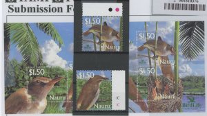 Nauru #520-522 Mint (NH) Souvenir Sheet (Bird)