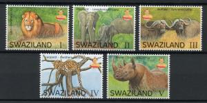 Swaziland 2016 MNH Big 5 Animals 5v Set Lions Elephants Rhinos Leopards Stamps