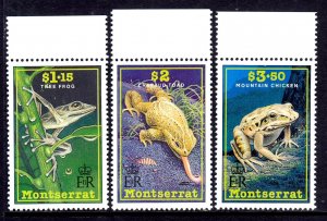 Montserrat 1991 Toad & Frogs Complete Mint MNH Set SC 780-782