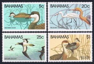 Bahamas 492-495, 495a, MNH. Mi 482-485, Bl.34. 1981. Reddish egret, Booby,Ducks.