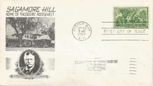 Theodore Roosevelt Sagamore Hill FDC unknown cachet !#2