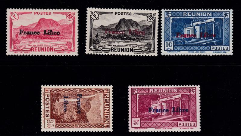 French Reunion 1943 Complete Set in VF/Mint(*) Condition