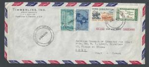 1961 Portland Or Timberline Inc Forest Products 15c Rate To Italy