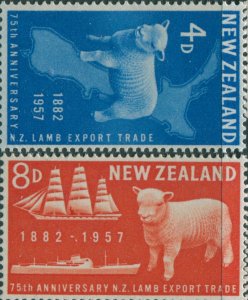 New Zealand 1957 SG758-759 Lamb Export set MLH