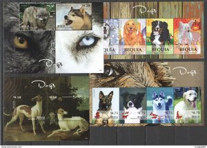 2014 Bequia Fauna Pets Dogs #897-904 Michel 64 Euro 2Bl+2Kb ** Pm003