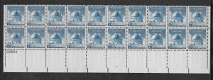 #966 MNH Plate Block of 20