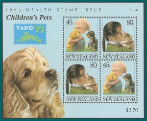 New Zealand 1993 Children's Pets, Taipei MS, MNH #B144b,SGMS1744