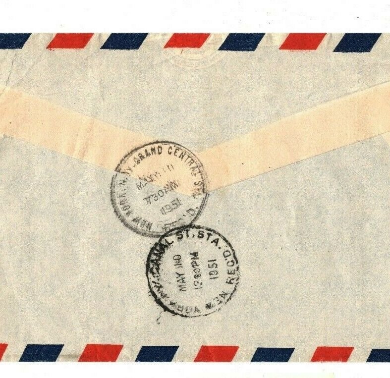 BERMUDA KGVI Cover *USA MIXED FRANKING* 1951 Express Air Special Delivery EB235