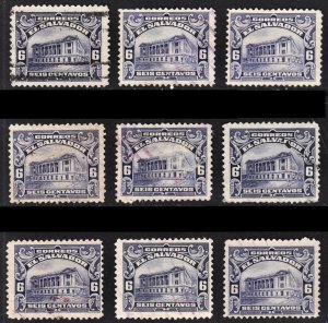 El Salvador Scott 434 F to VF used x 9 stamps. FREE...